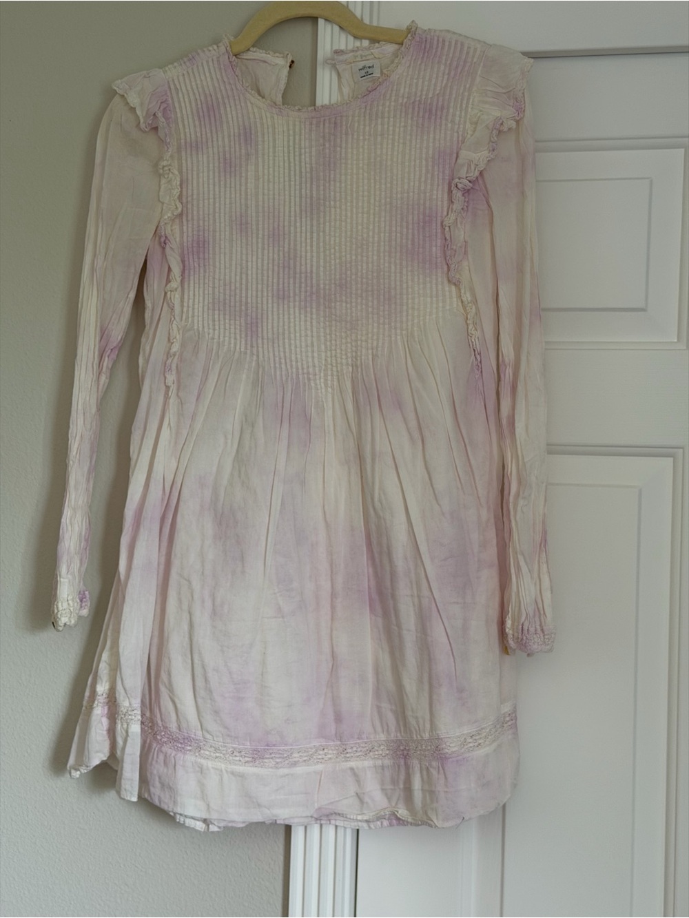 Wilfred Pale purple and White Ruffled Tie-Dye dress